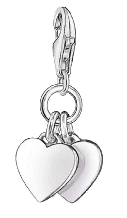 Charm Anhänger zwei Herzen - 925 Sterlingsilber