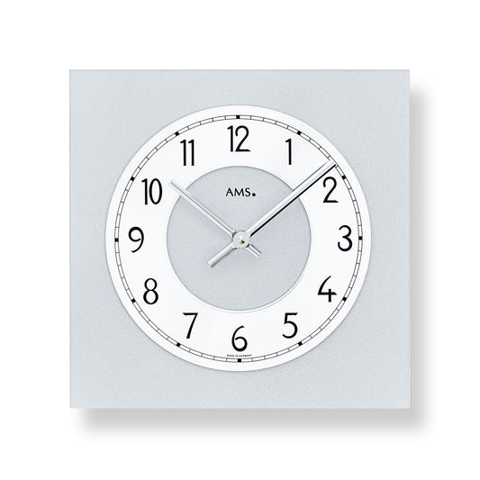 AMS Wall Clock 25x25x3 cm Glass • Modern Design • Precise Quartz Movement