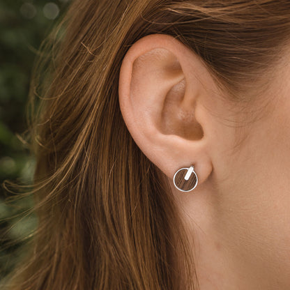 Opacity Earrings round with wood element - Wood Core Model: Jewelry