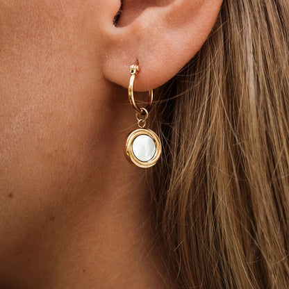 Zendala Ohrhänger mit rundem Anhänger - Holzkern Modell: Jewelry