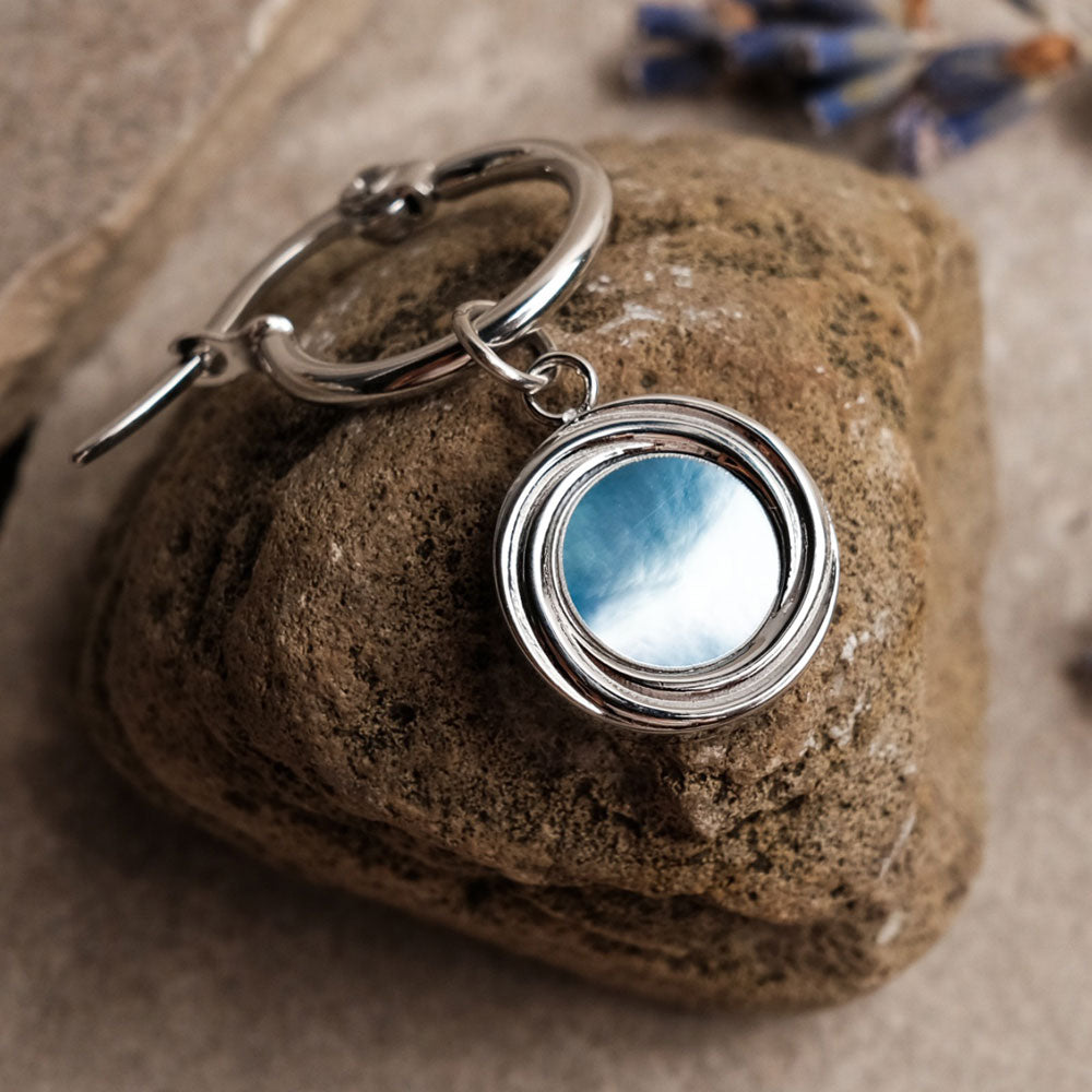 Zendala Ohrhänger mit rundem Anhänger - Holzkern Modell: Jewelry