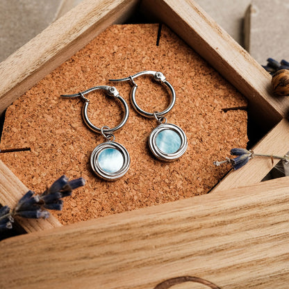 Zendala Ohrhänger mit rundem Anhänger - Holzkern Modell: Jewelry