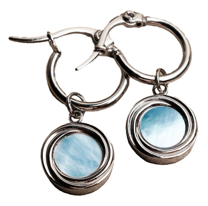 Zendala Ohrhänger mit rundem Anhänger - Holzkern Modell: Jewelry