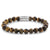 Armband aus 8mm großen Tigerauge-Steinen mit Edelstahlverschluss - Rebel&Rose Modell: RR-80042-S-L