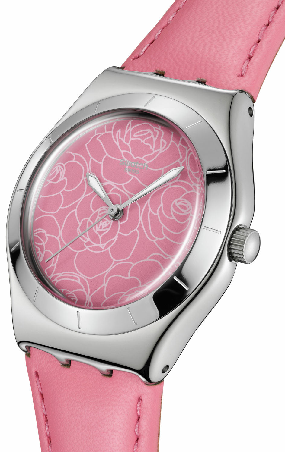 Swatch PINK PETAL PROMISE YLS234 Ladies' Watch • Swiss quartz movement • Stainless steel case