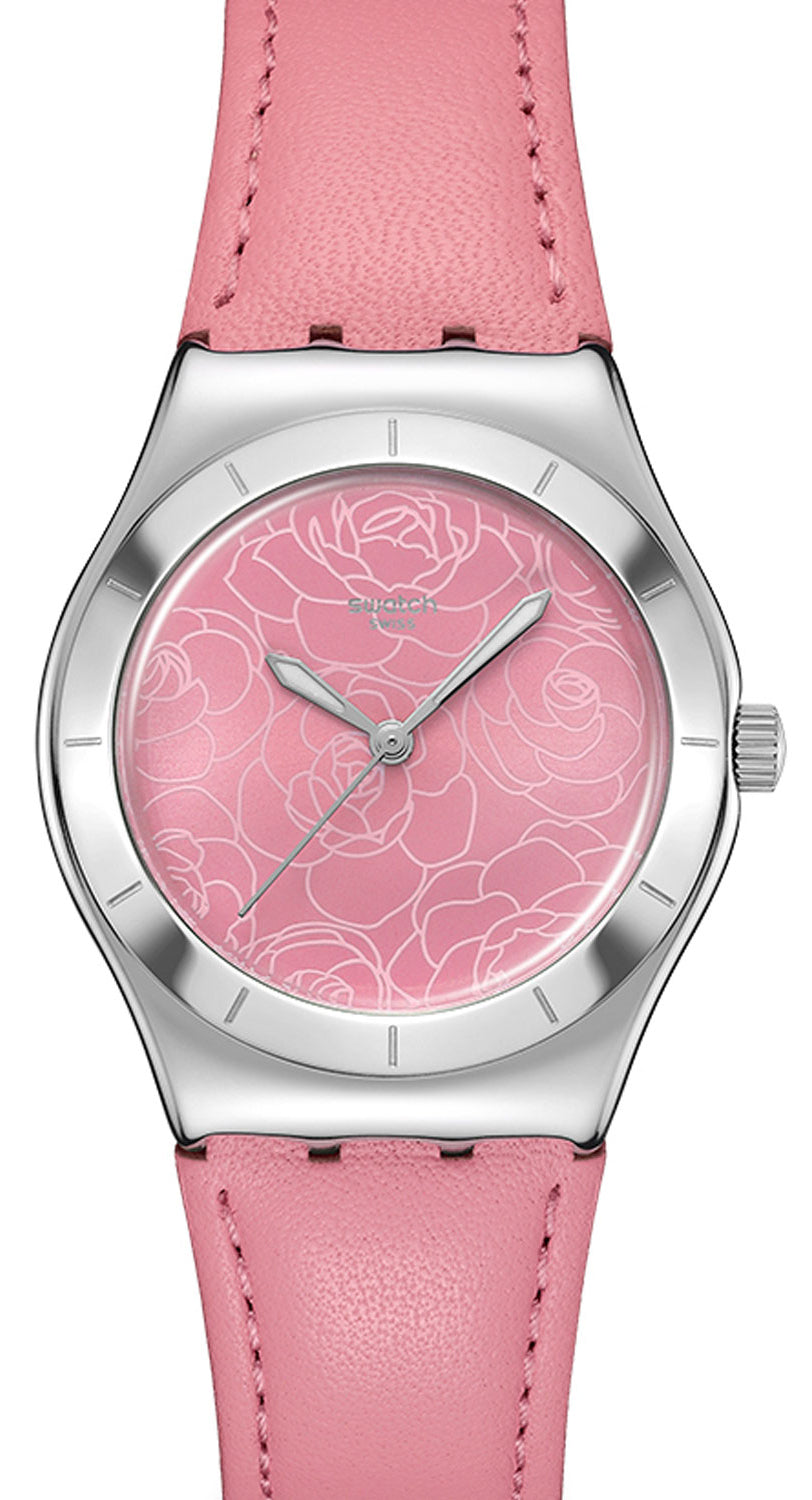 Swatch PINK PETAL PROMISE YLS234 Ladies' Watch • Swiss quartz movement • Stainless steel case