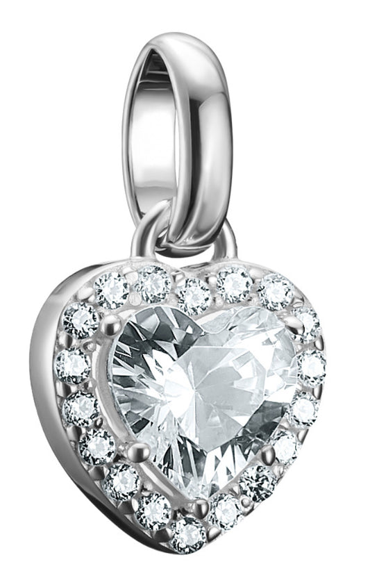 Thomas Sabo Charm-Anhänger Herz mit Steinen Connect Silber
