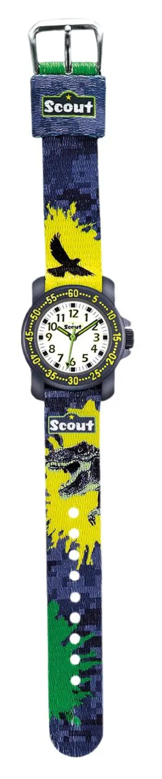 Scout Action Boys Dino 280376039 Jungen Uhr • Quarz-Uhrwerk • Mineralglas
