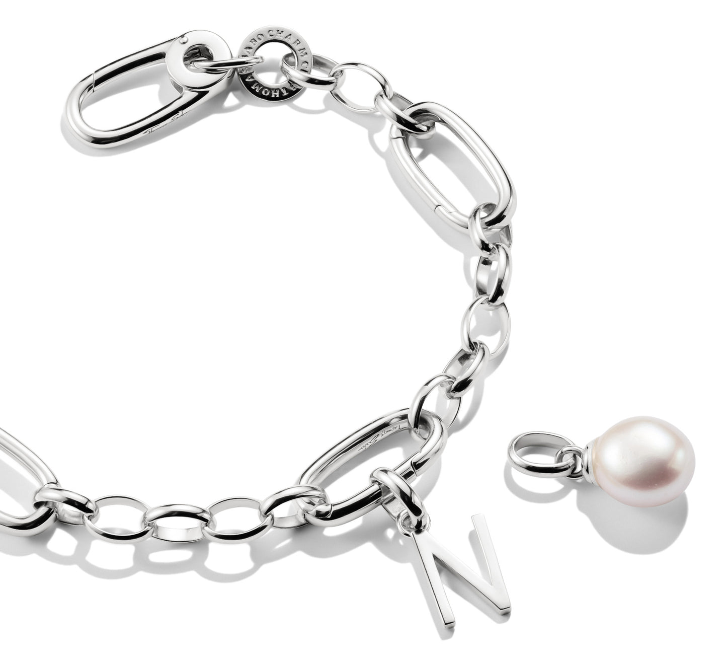 Thomas Savo Charm-Anhänger Buchstabe N Connect Silber