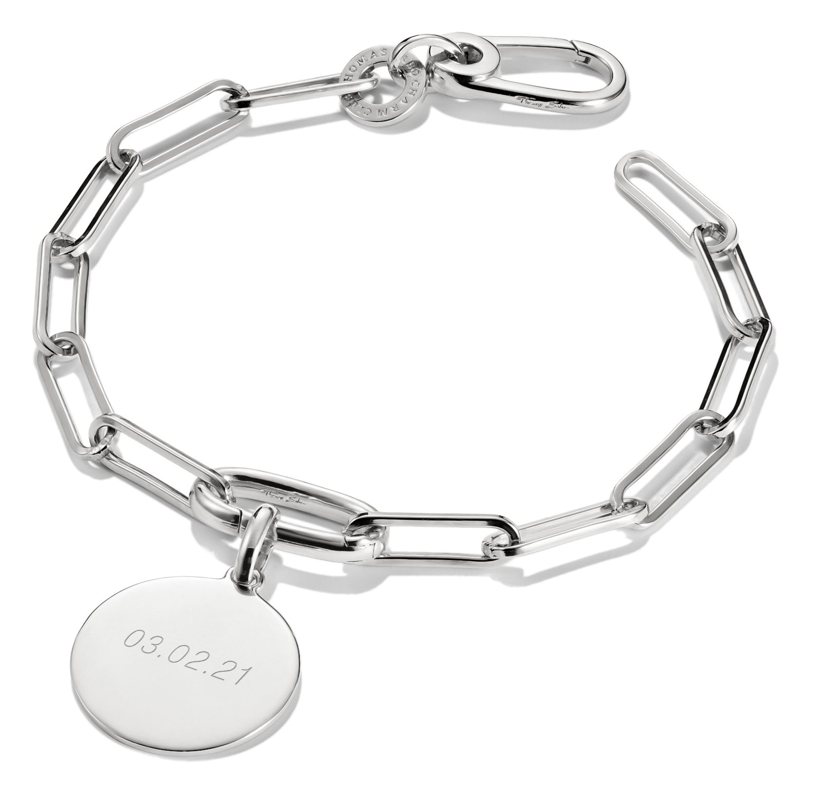 Thomas Sabo Charm-Armband Paperclip mit einem Connect Link Silber
