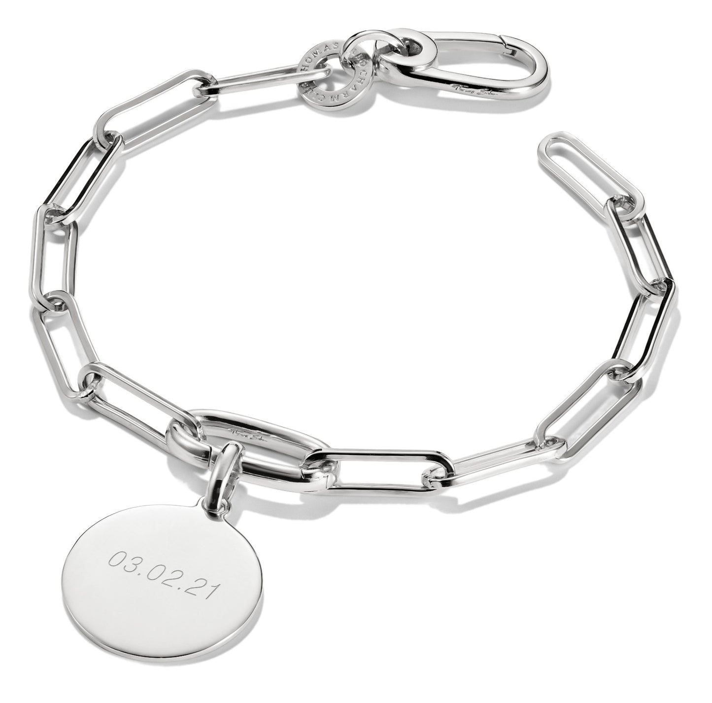 Thomas Sabo Charm-Armband Paperclip mit einem Connect Link Silber