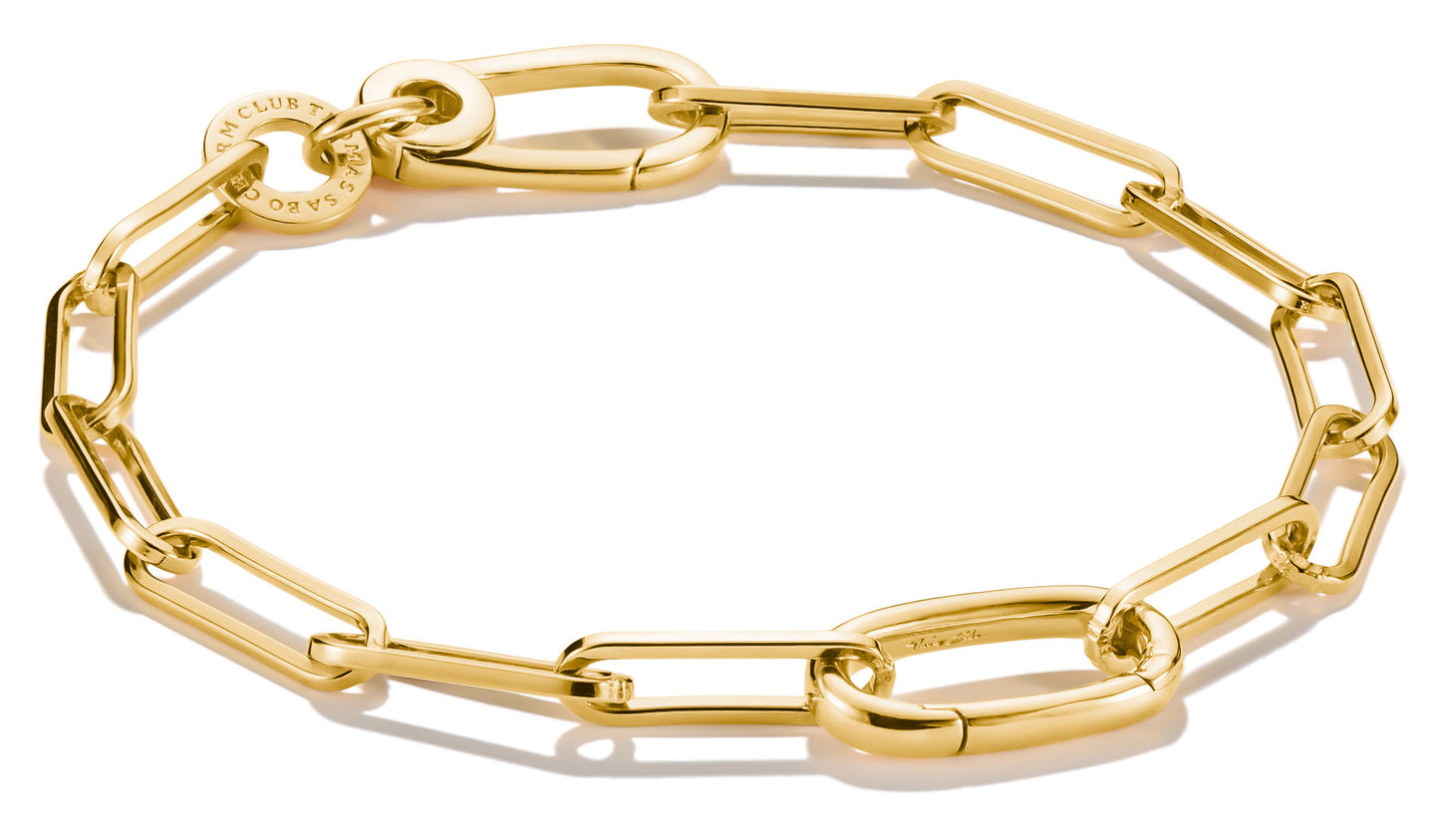 Thomas Sabo Charm Bracelet Paperclip with Gold-Plated Connect Link