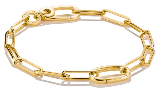 Thomas Sabo Charm Bracelet Paperclip with Gold-Plated Connect Link