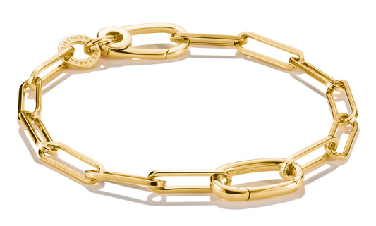 Thomas Sabo Paperclip Charm Bracelet with a Gold-Plated Connect Link