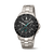 Boccia Herren-Armbanduhr, silbernes Metallband, schwarzes Chronographenzifferblatt
