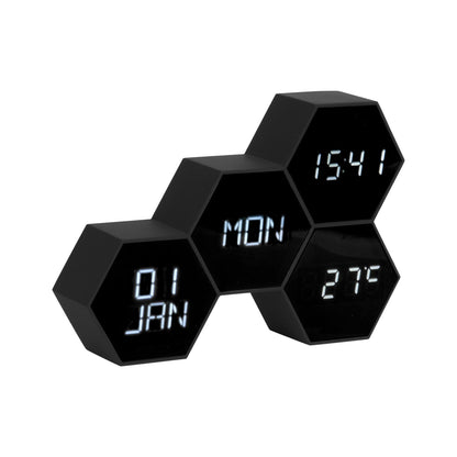 Karlsson Six In The Mix Wecker 17.5 cm Schwarz Gummiert • Zeitanzeige • Weckfunktion