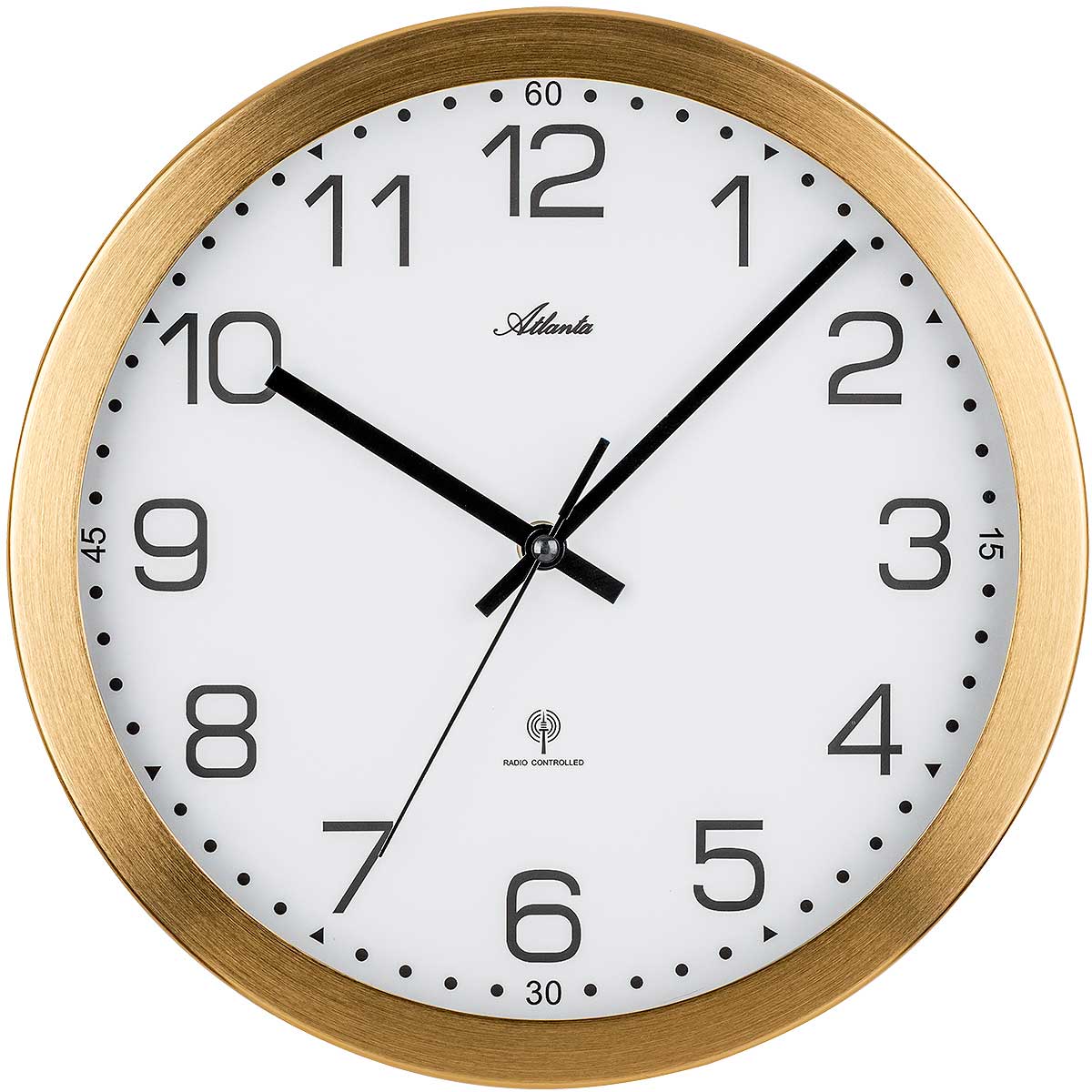 Atlanta Wall Clock 30 cm Ø Stainless Steel • Radio-Controlled • Modern