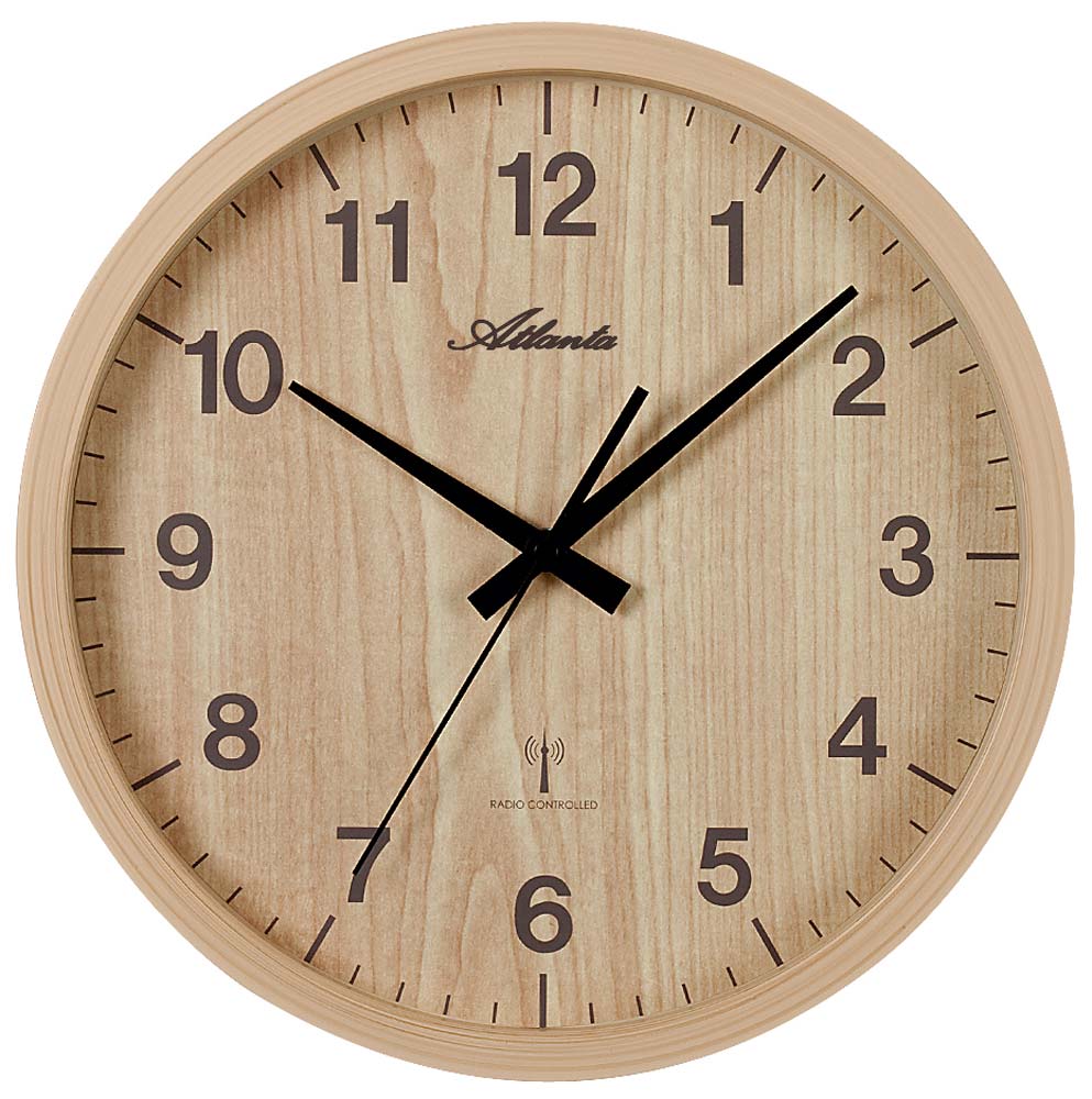 Atlanta Wall Clock 30.5 cm Ø Plastic • Radio-Controlled Movement • Silent