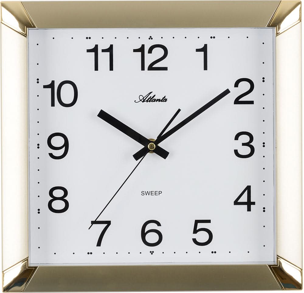 Horloge murale Atlanta 29x29 cm plastique • Mouvement à quartz précis • Mouvement silencieux