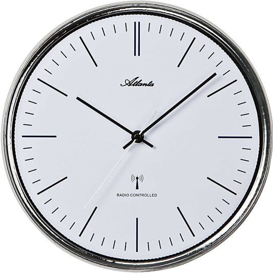 Atlanta Wall Clock 29.5 cm Ø Metal • Radio-Controlled Precision • Silent Movement