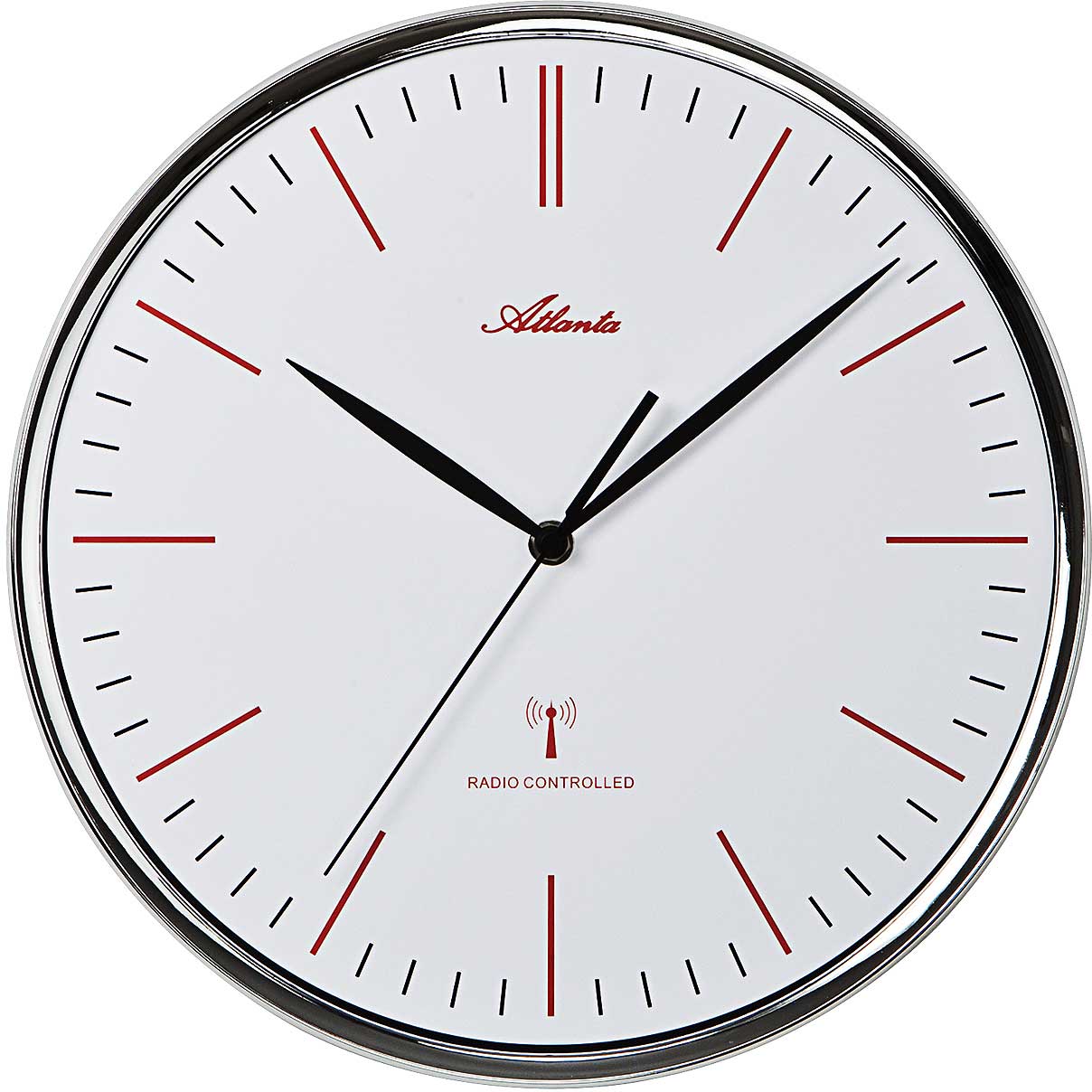 Horloge murale Atlanta 30 cm Ø Plastique • Radio-pilotée • Chiffres arabes