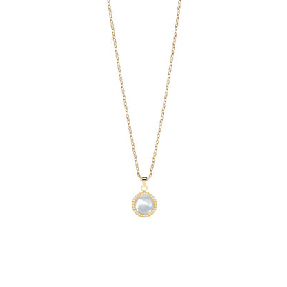 Arctic Pearls Elegante Goldglänzende Halskette mit Schimmerndem Perlmutt-Anhänger - Bering Modell: 452-27-450