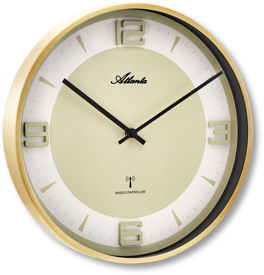 Atlanta Wall Clock 30 cm Ø Metal • Radio-controlled • Real Glass