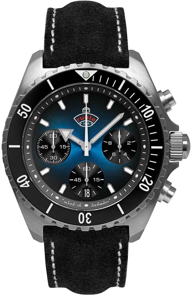 Ruhla Glasbach Cup 49703 Herrenuhr • Made in Germany • Chronograph