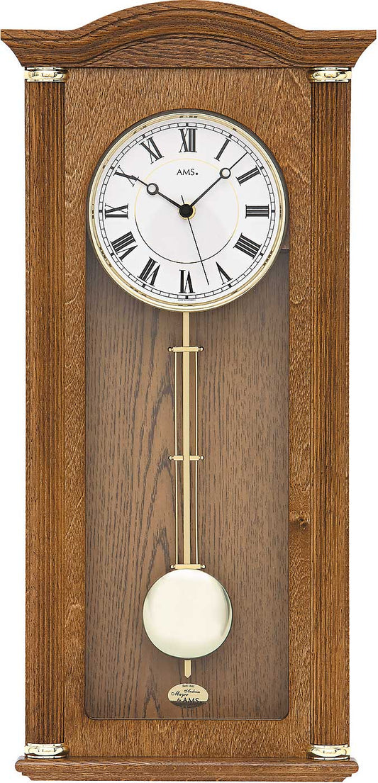 Pendule murale AMS 64x28 cm bois • Radio-pilotée • Mélodie Westminster