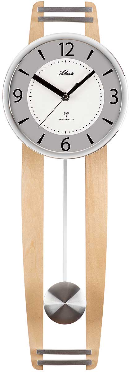Atlanta Wall Clock 20x60x7.5 cm Wood • Radio-Controlled • Modern Design