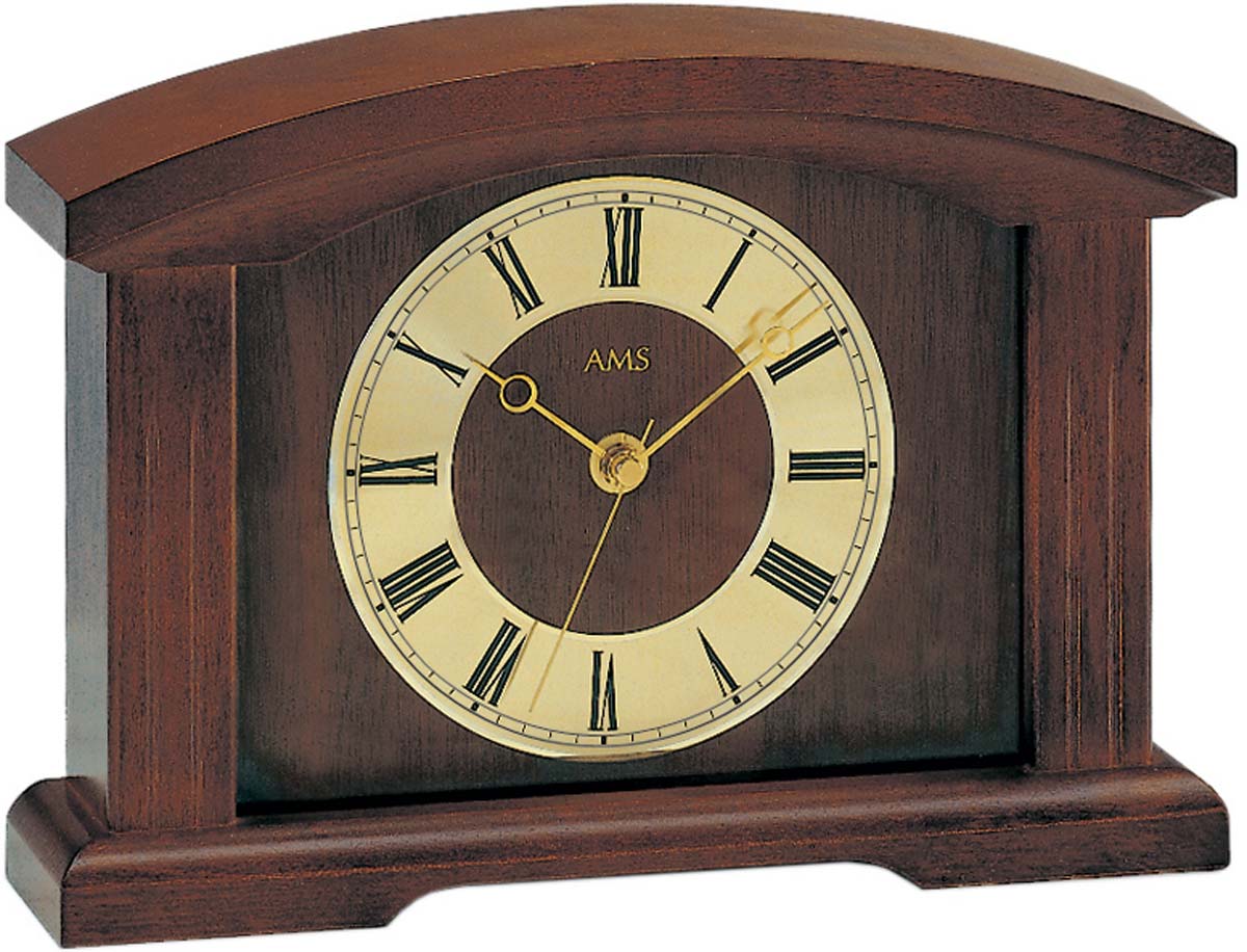 Pendule de table AMS 18x25x5 cm Bois • Radio-pilotée • Design intemporel