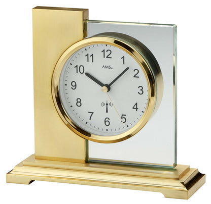 AMS Table Clock 16x17x6 cm Metal • Radio-Controlled Movement • Modern Design