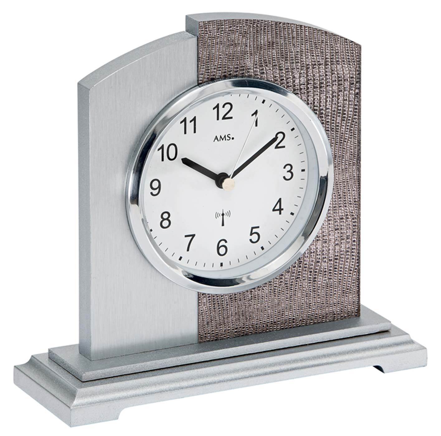 AMS Table Clock 16x17x6 cm Wood • Elegant Design • Precise Radio-Controlled Movement