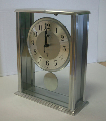 Pendule à poser AMS 7x20x25 cm métal • Pendule à balancier radio-pilotée • Design intemporel