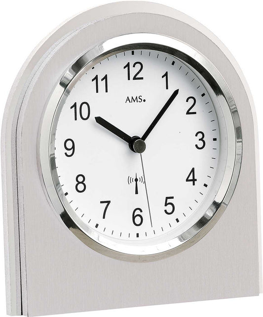 Pendule à poser AMS 6x13x13 cm bois • Horloge radiopilotée • Fabriqué en Allemagne