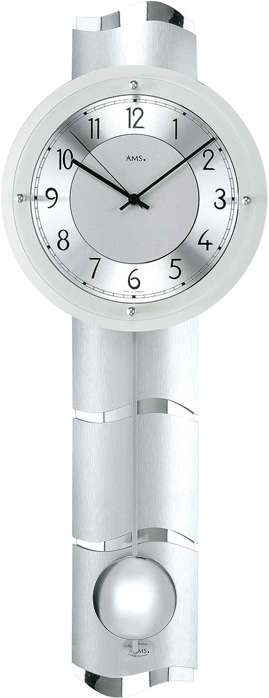 Horloge murale AMS 66x24x10 cm aluminium • Radio-pilotée • Élégance intemporelle