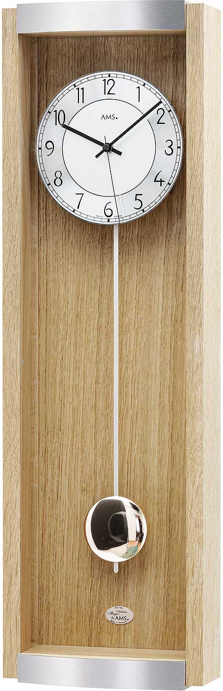 Horloge murale AMS 71x21x9 cm bois • Mouvement radio-piloté précis • Design intemporel