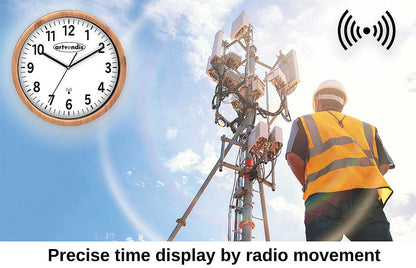 Horloge murale AMS 30x30x4,5 cm plastique • Radio-pilotée • Silencieuse