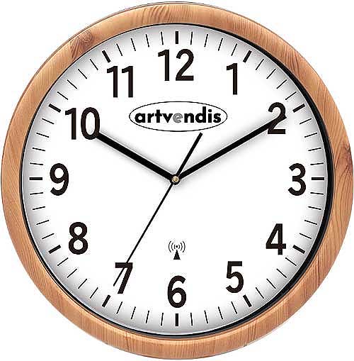 Horloge murale AMS 30x30x4,5 cm plastique • Radio-pilotée • Silencieuse