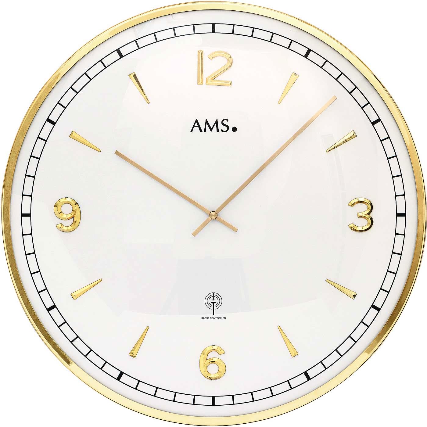 Horloge murale AMS 40 cm Ø métal • Design moderne • Radio-pilotée