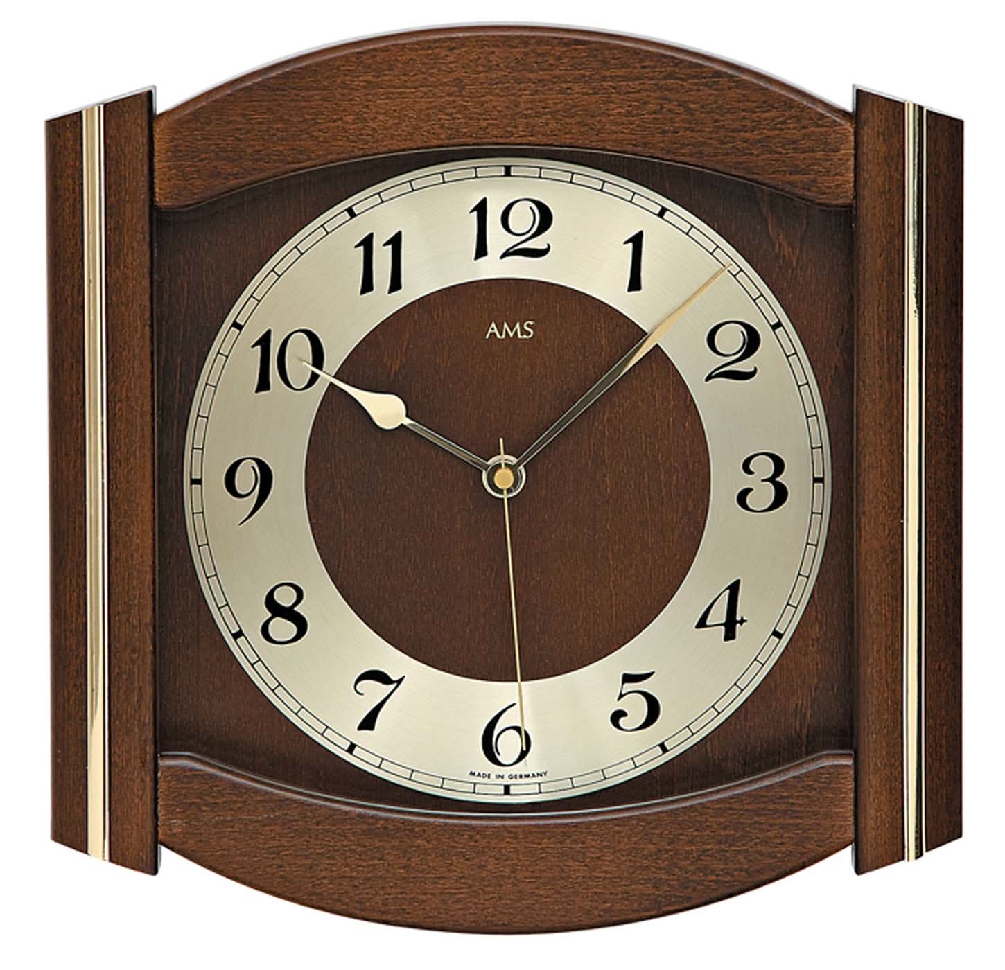 AMS Wall Clock 27x27 cm Wood • Radio-Controlled Movement • Timeless Design