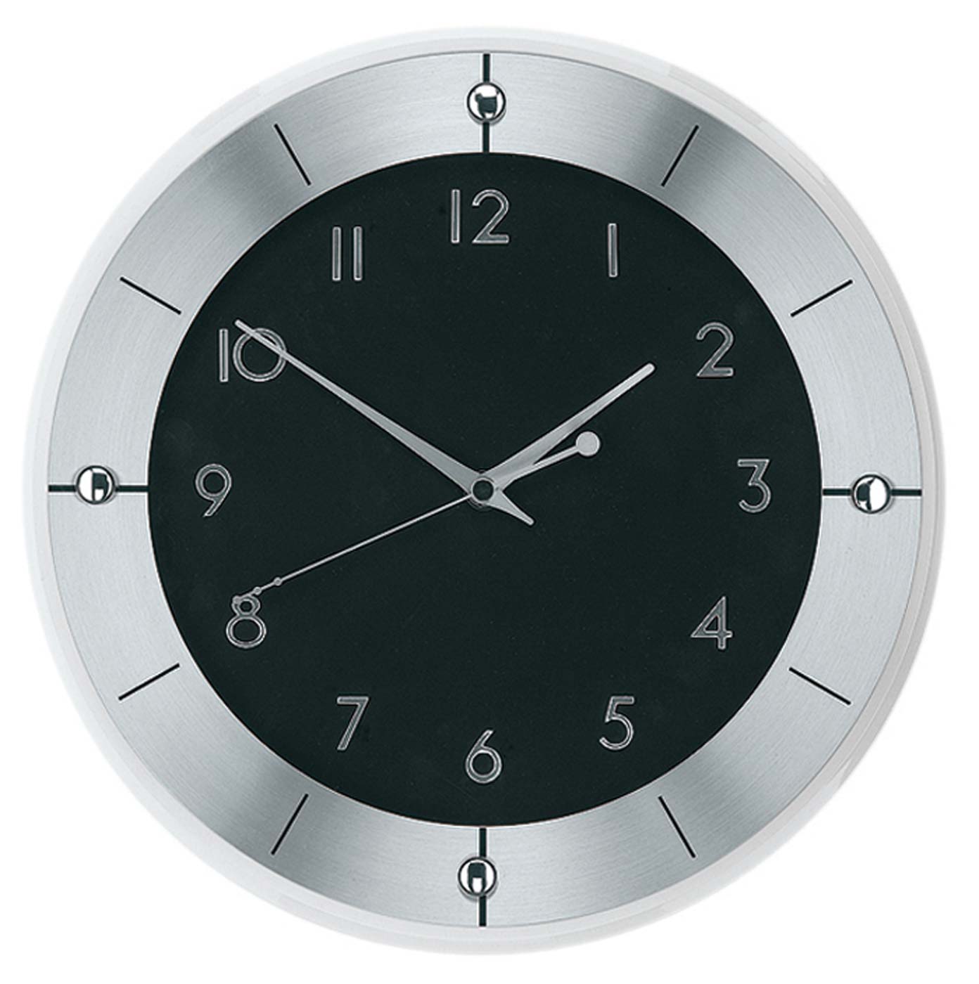 AMS Wall Clock 31 cm Ø Aluminum • Radio-Controlled • Modern Design
