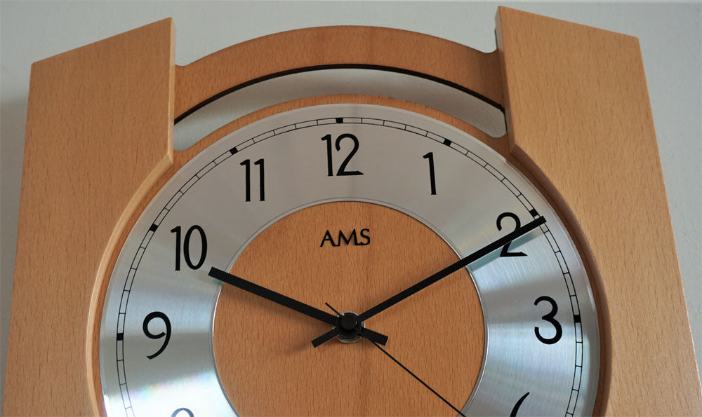 Horloge murale AMS Ø 27 cm • Mouvement radio-piloté précis • Design intemporel