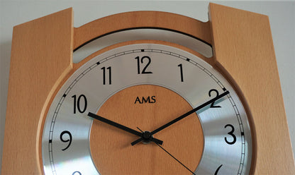 Horloge murale AMS Ø 27 cm • Mouvement radio-piloté précis • Design intemporel