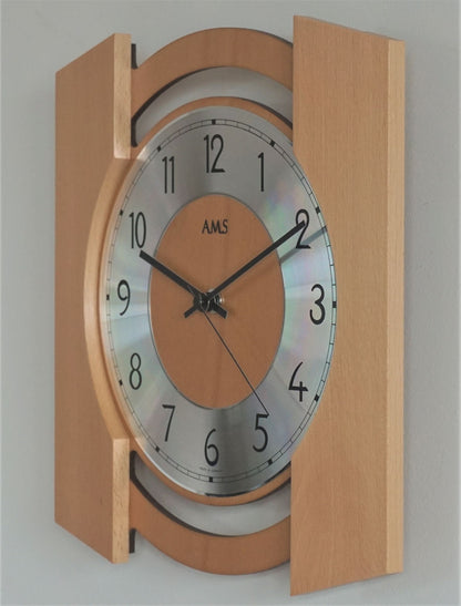 Horloge murale AMS Ø 27 cm • Mouvement radio-piloté précis • Design intemporel