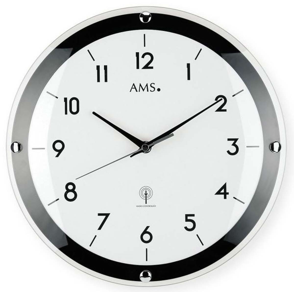 Horloge murale AMS 31x31x4 cm Métal • Radiopilotée • Design moderne