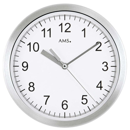 Horloge murale AMS 20 cm Ø aluminium • Mouvement radio-piloté • Chiffres arabes
