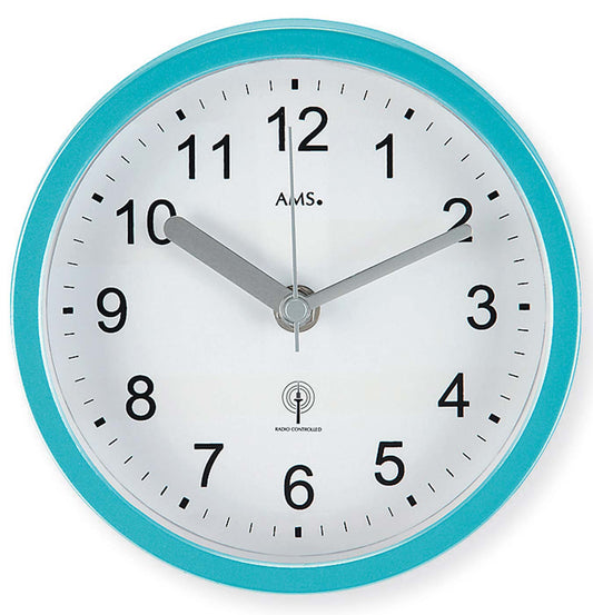 AMS Wall Clock 16 cm Ø Plastic • Radio-Controlled • Ideal for the Bathroom