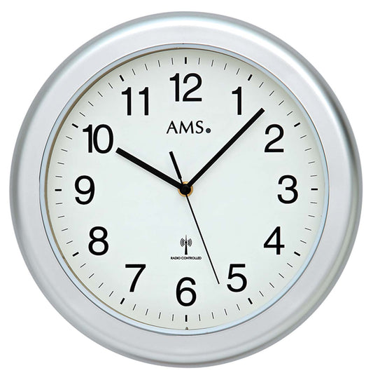 AMS Wall Clock 30 cm Ø Plastic • Radio Controlled • Modern Design
