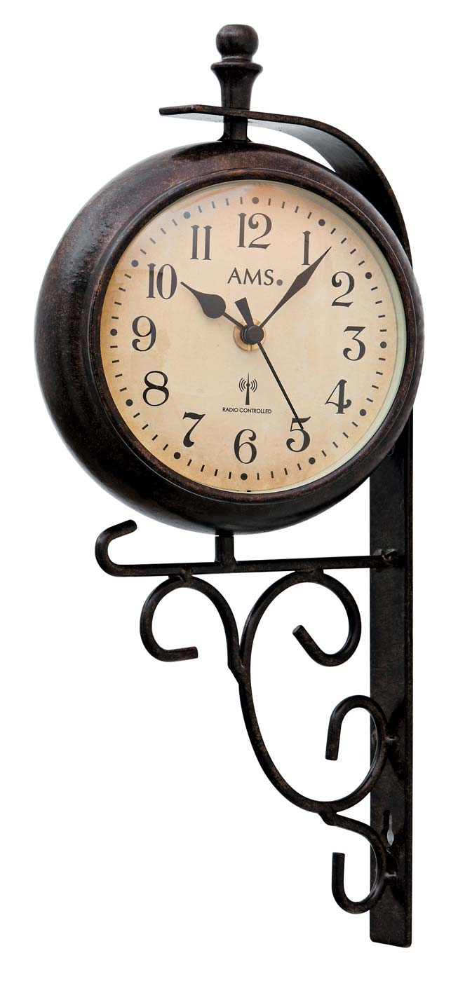 AMS Wall Clock 38x18x10 cm Metal • Radio-Controlled • Vintage